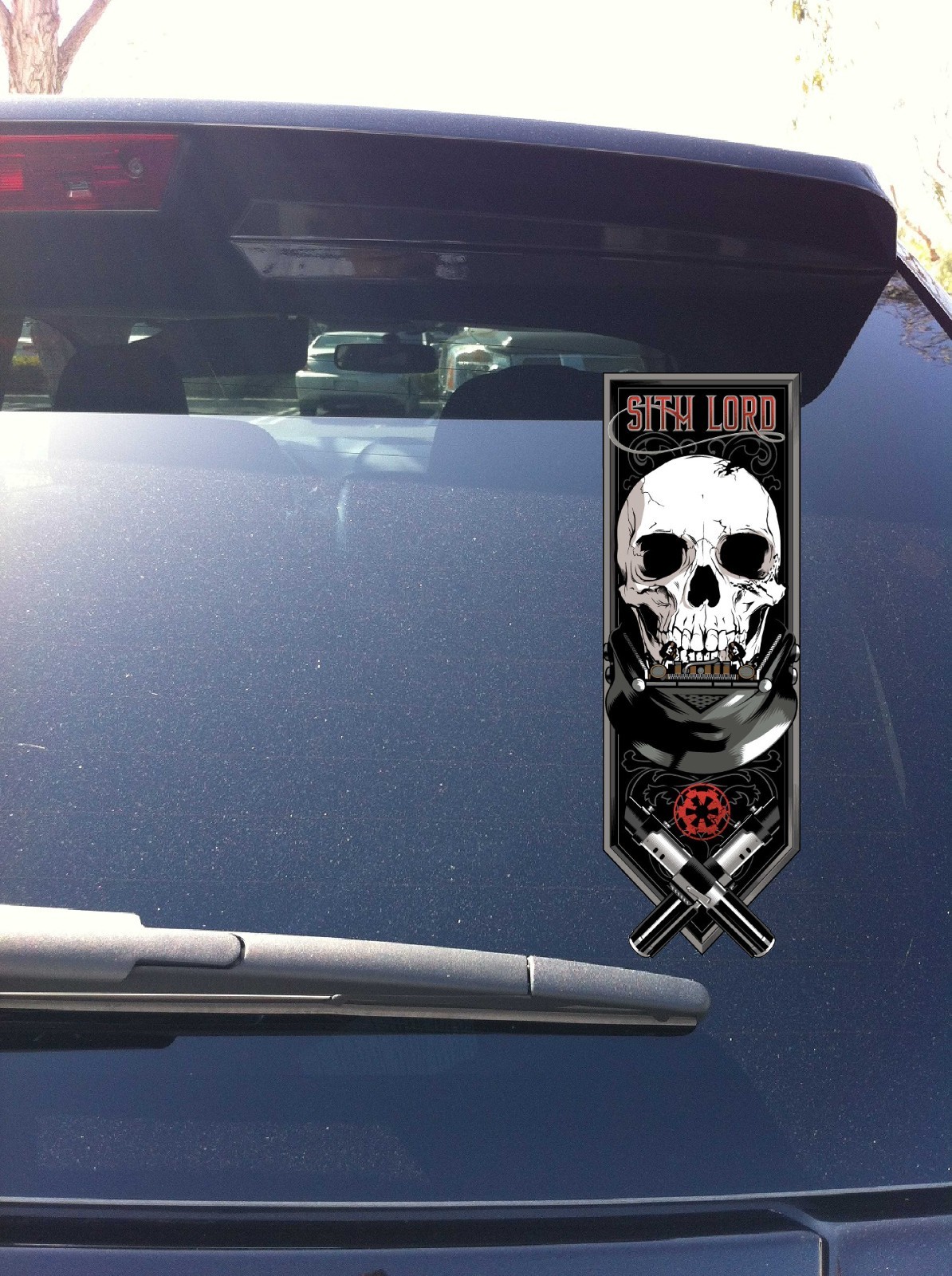 03-40 Dart Vader Sith Skull Banner Window vinyl decal Force Star Wars Sith Order