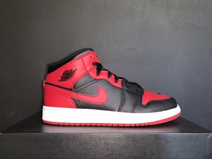 JORDAN 1 MID GS UK 4 US 4.5Y EU 36.5 'Bred Banned' NEW W/ RECEIPT  554725-074💯 | eBay