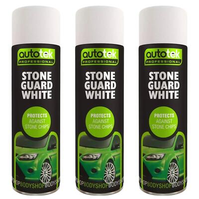 Autotek White Stone Guard schützt vor Spänen Aerosol-Sprühfarbe 500 ml x3