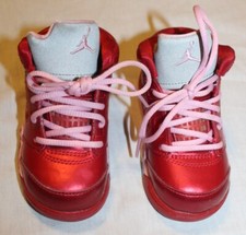 Girls NIKE JORDAN pink red sneakers Size 5 Child