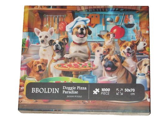 1000 Piece Jigsaw Puzzle Doggie Pizza Paradise 20x27" Dogs