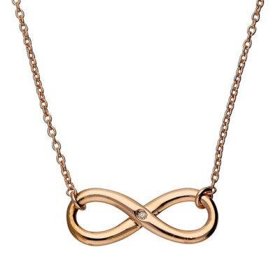 Infinity Halskette mit Anhänger. 925 Silber Rosegold Vermeil & CZ. Bestes Geschenk für Sie