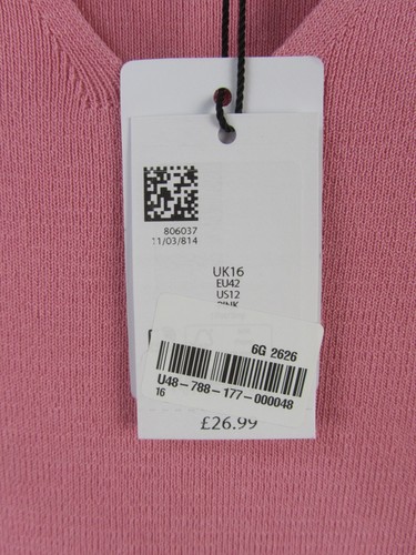 M&Co Pink short sleeved jumper with contrast sleeves ~ Size 16 ~ BNWT RRP £29 - Picture 4 of 7