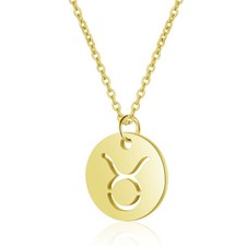 Image of Stainless Steel 12 Horoscope Hollow Pendant Zodiac Birth Sign Chain Necklace UK