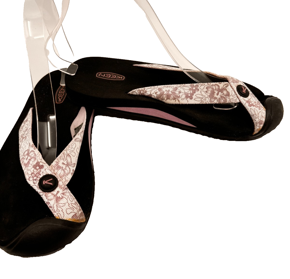 Sandali donna Keen viola chiaro tanga ballerine TG 7M nero suola in schiuma comodi