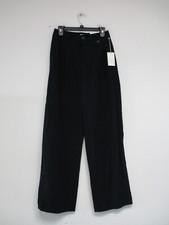 A New Day Pants Women Size 4 Black Relaxed Fit Straight Leg Rayon Trouser 28x31