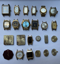 Lot of 24 Old Watches Dials Various Brands. Untested. For Parts Repair C168