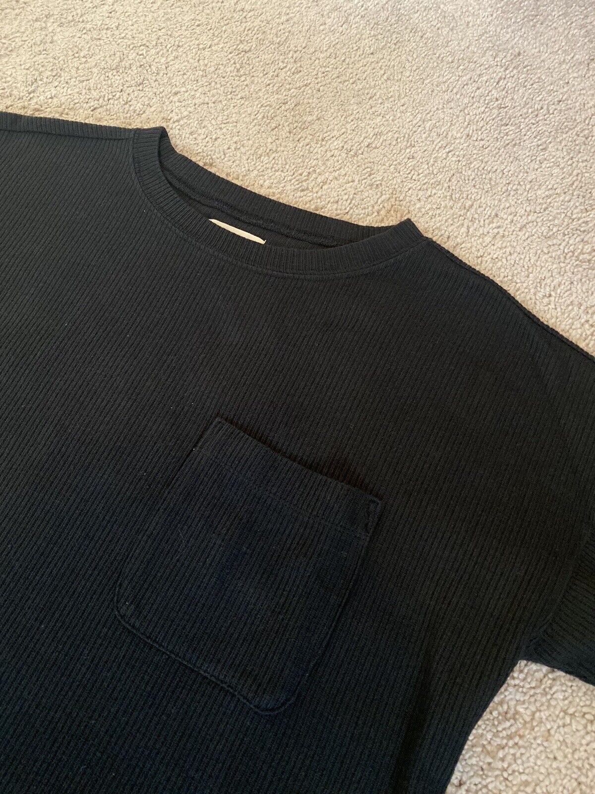Madewell Black Ribbed Shirt Dress Women’s Size Me… - image 2
