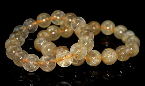 PIEDRAS PRECIOSAS DE CUARZO RUTILADAS ORO 11 MM GRADO AA REDONDAS CUENTAS SUELTAS 11 MM 7 pulgadas - Imagen 4 de 4