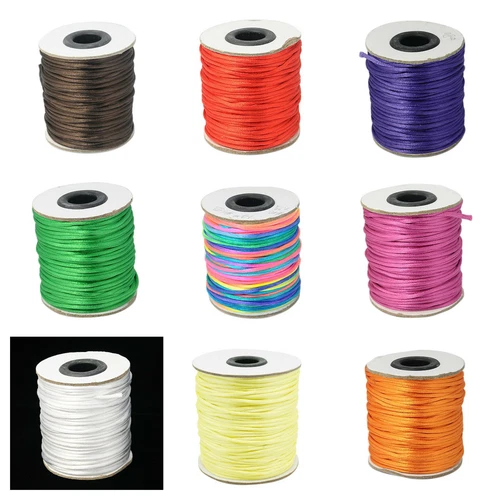 1-3-5-10m Chinese Macrame Knot Making Nylon Cord Thread Soft Satin Round 1mm dia - Picture 2 of 39