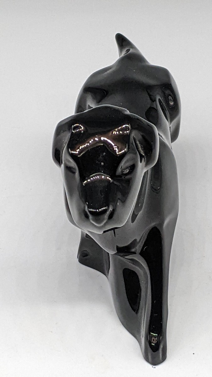 Baccarat Crystal Glass Black Labrador Retriever Dog Figurine