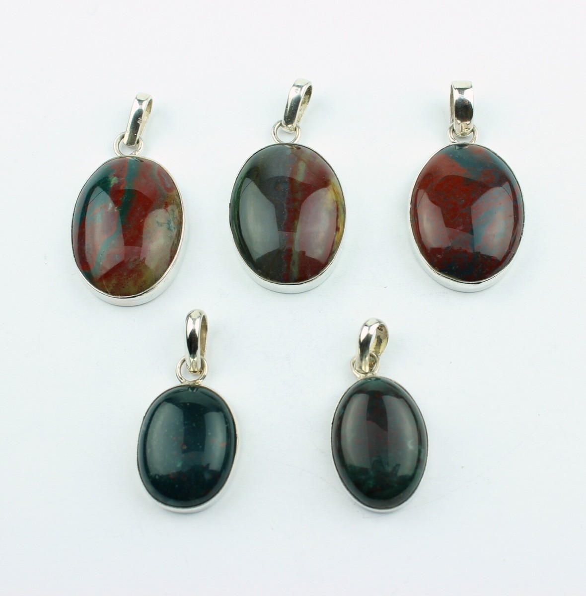 Bloodstone Pendant Genuine Gemstones Set In 925 Silver Heliotrope Stone  Jewelry