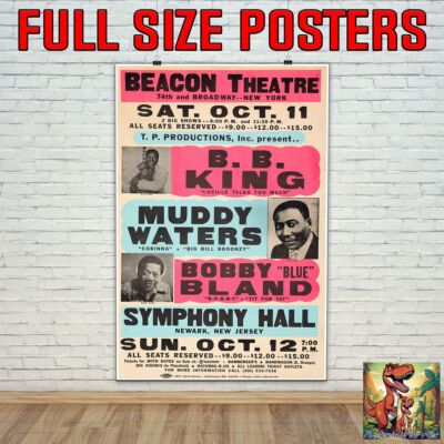 BB King Muddy Waters Bobby Bland 1980 Tour Poster ähnlich A1 36''x24''