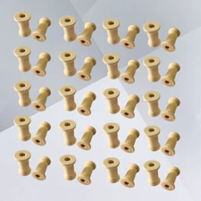 60 Pcs Wooden Spool Sewing Bobbins Glass Shaped Spools Empty Thread
