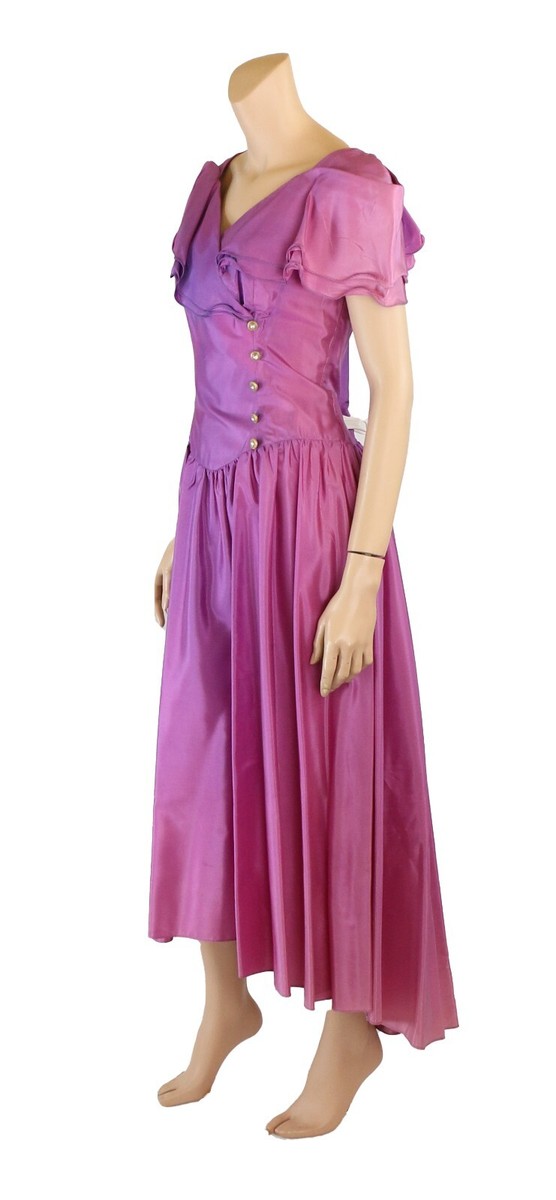 Unbranded Vintage 80s Purple Taffeta Party Prom Bridesmaid Dress sz 12