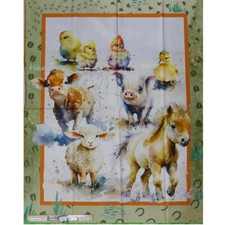 Patchwork Quilting Sewing Farm Cot Panel 90x110cm Fabric Panel