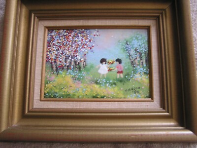 Vintage  Louis Cardin 1980 Enamel on Copper Beautiful 
