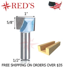 Tideway Carbide IND LC01061608 1" Straight Bottom Cleaning 1/2" shank router bit