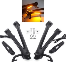 Black Rear Passenger Footrest Bracket LED Signal For 06-07 Suzuki GSXR 600 750