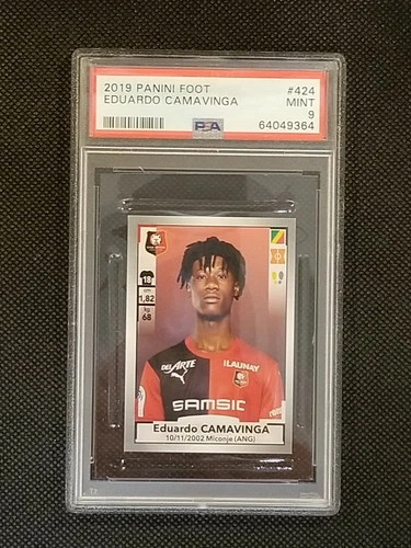 2019 Panini Foot France WONDERKID Eduardo Camavinga Stade Rennais Rookie PSA 9