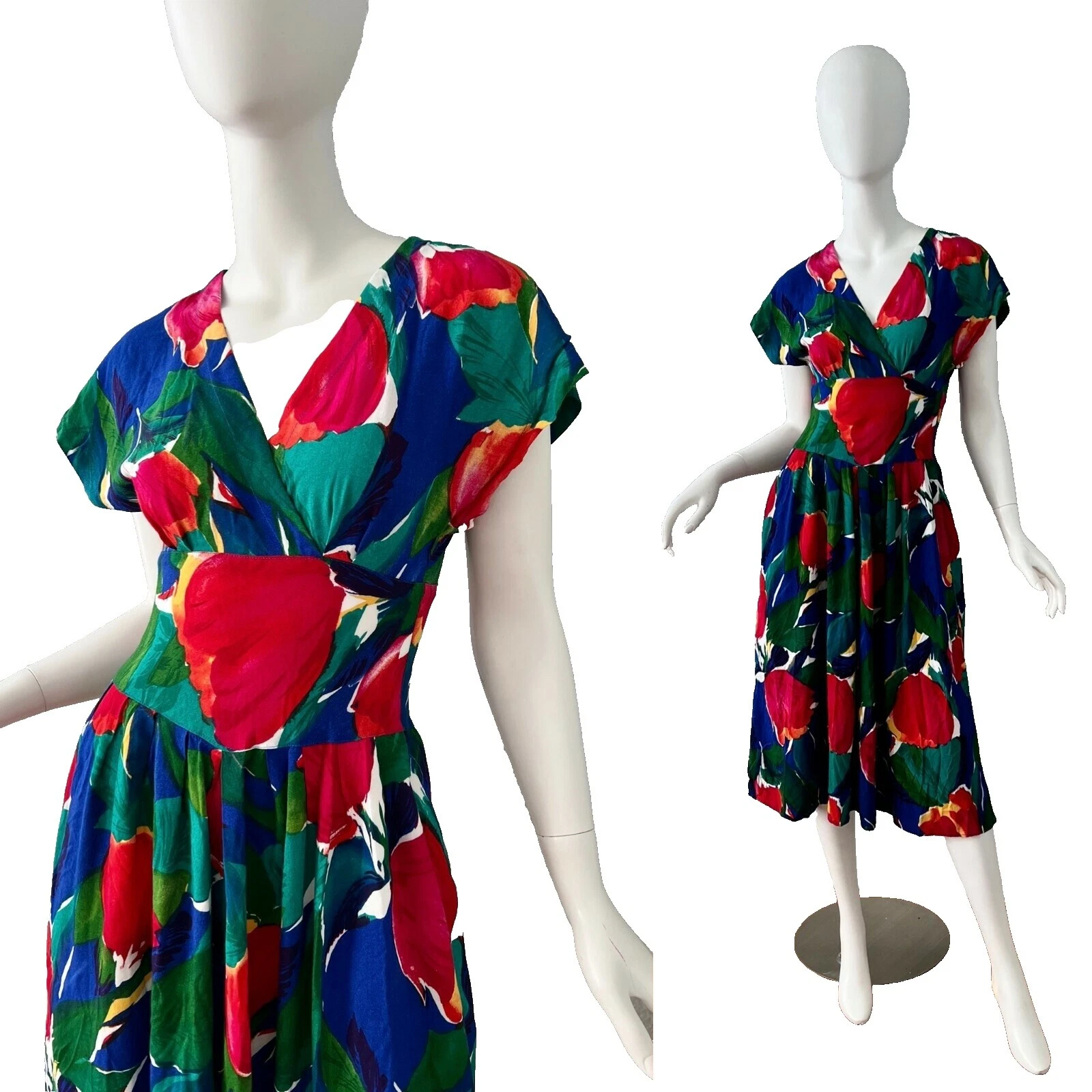 Rockabilly 夏季/沙滩 1980s 女士复古连衣裙