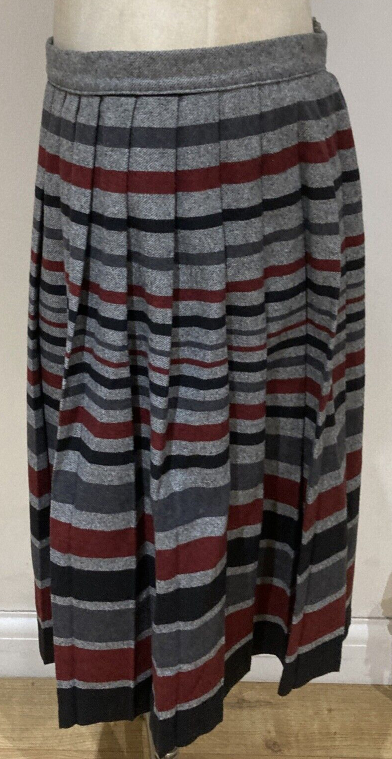 St Michaels 1970s/80s Wool Blend Vintage Hooped Skirt,  Size 18 UK 3