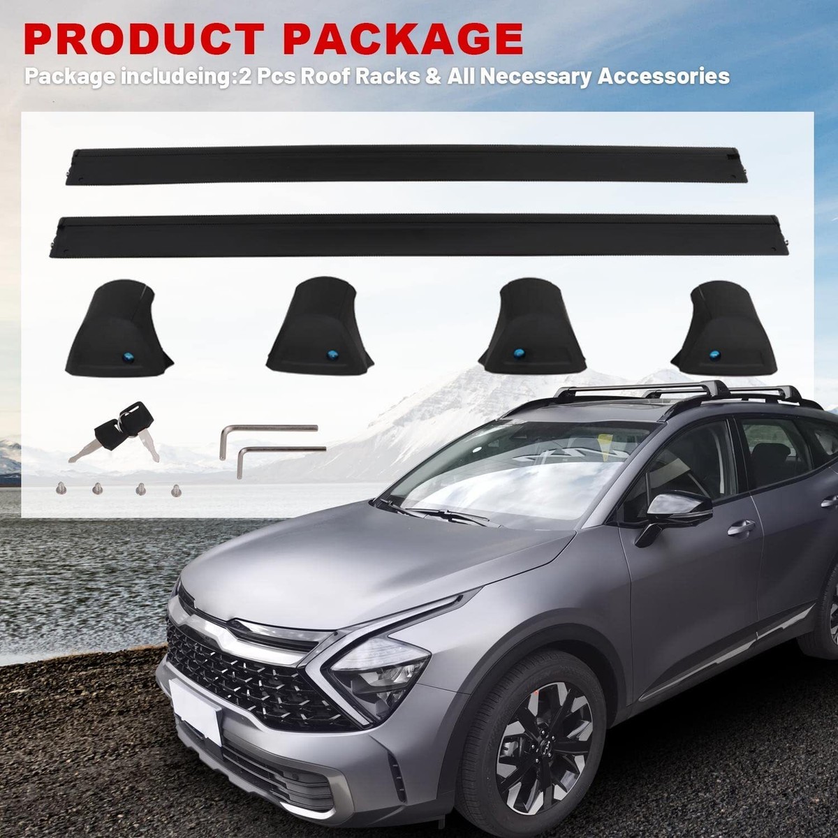 Cross Auto Accessories-Dakrails Voor Auto'S Met Vlakke Dakrails Raildrager Compatibel Met De Kia Ceed Sportswagon (Jd) 2013-2018; Aluminium Dakdrager