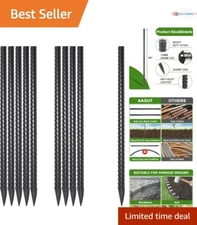 Rebar Stakes Alloy Steel 24 Inch 10 Pcs Heavy Duty Garden Plant Ground Anchors