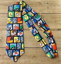 Vintage Looney Tunes Necktie USPS Stamp Collection All Over Print 1997
