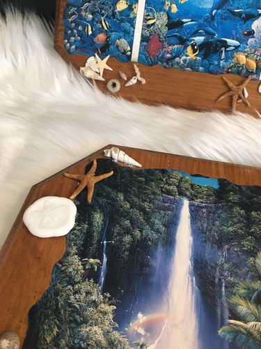 Lot 4 sea nature plaques wooden & ocean clock - Picture 10 of 21