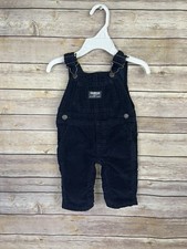 OshKosh BGosh 3 Months Overalls Vestback Boys Girl Blue Corduroy Unisex Solid