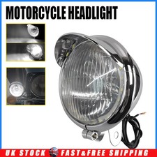 Black Clear Front Motorcycle Motorbike Round Headlight Light Headlamp Universal