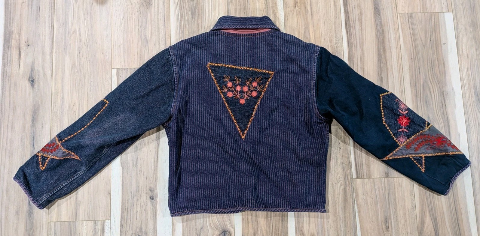 C:eed Reversible Patchwork Quilted Jacket Silk Sz… - image 3