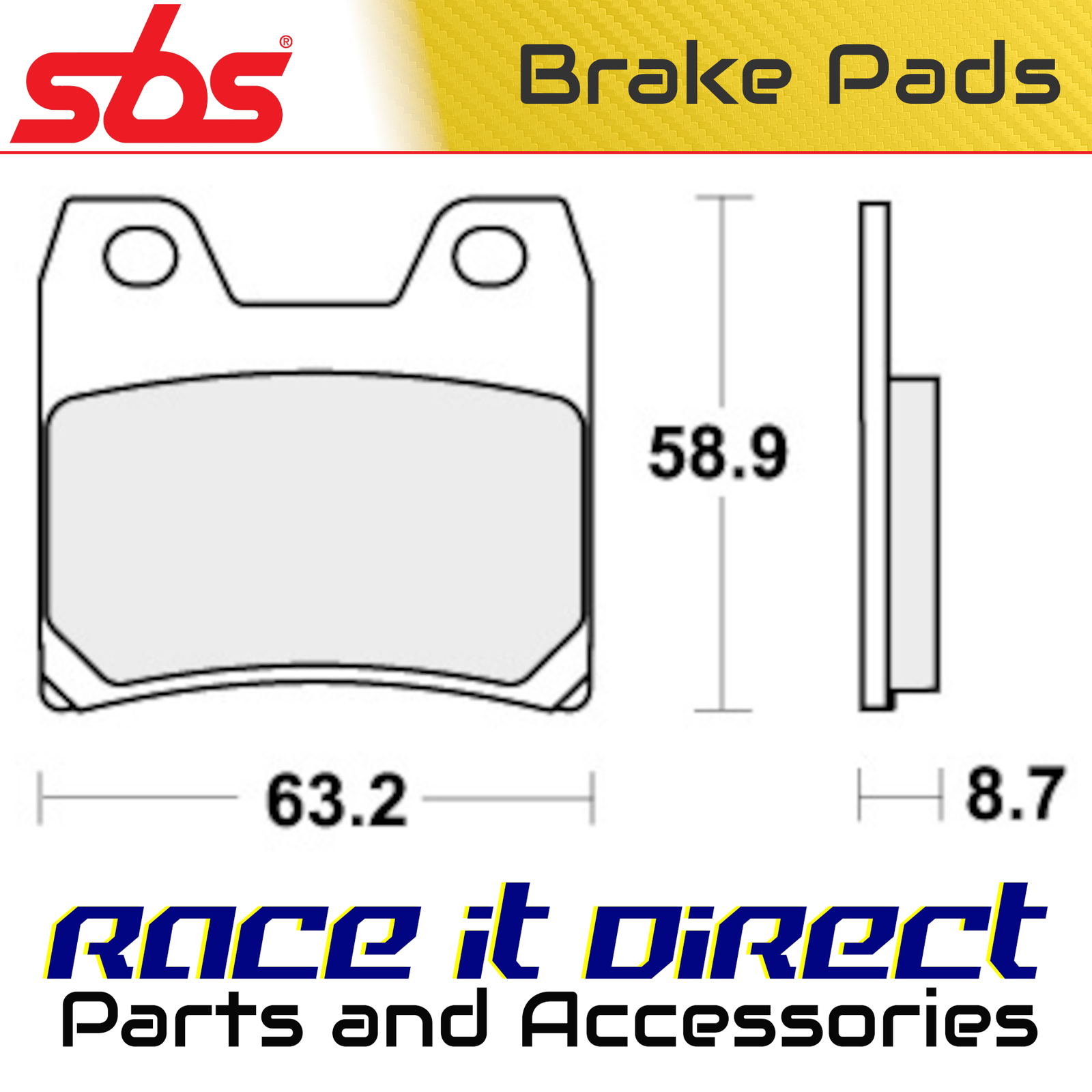 Brake Pads for YAMAHA XJR 1300 2002-2017 Rear Street SBS