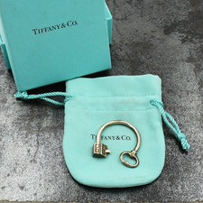 Sterling Silver 925 Tiffany Co House Keychain Key Ring With Pouch Box
