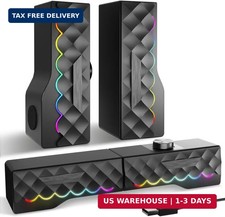 PC Speakers - 2 in 1 Detachable Computer Speakers with LED for Dynamic and Cool