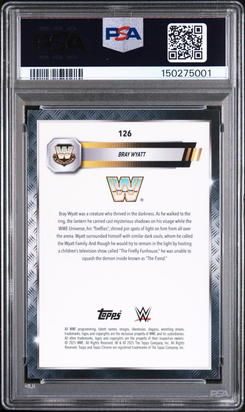 2025 Topps Chrome #126 Bray Wyatt PSA 9 Mint; WWE view 2