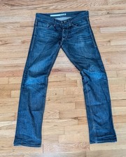 !item Selvedge Denim Jeans 34x34 Button Fly Made In USA Raw L.A. Item #302 Slim