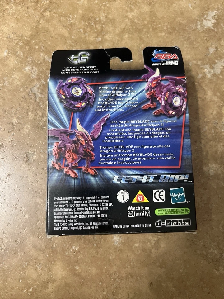 Hasbro Beyblade V-Force Griffolyon 2 A-28 2002 figura de dragón espíritu oculto NUEVO Foto 3 de 4