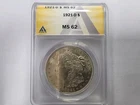 1921-D $1 ANACS MS 62 Morgan Silver Dollar, Miss Liberty Head Dollar, $1