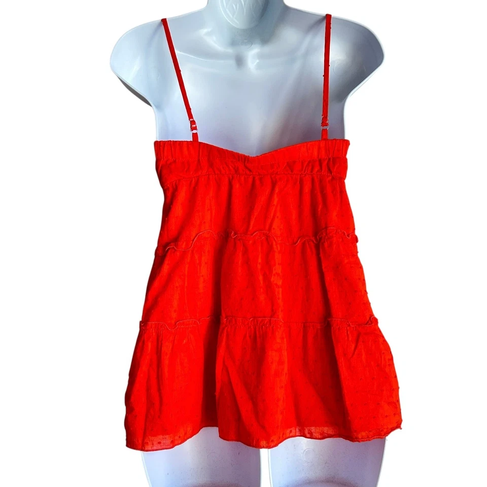 De Colección Objetos Necesarios Mujer S Naranja Punto Suizo Nivel Babydoll Cami Top Y2K Indie Foto 2 de 4