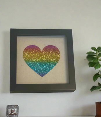 Framed Art - Black Shadow Box - Heart Design
