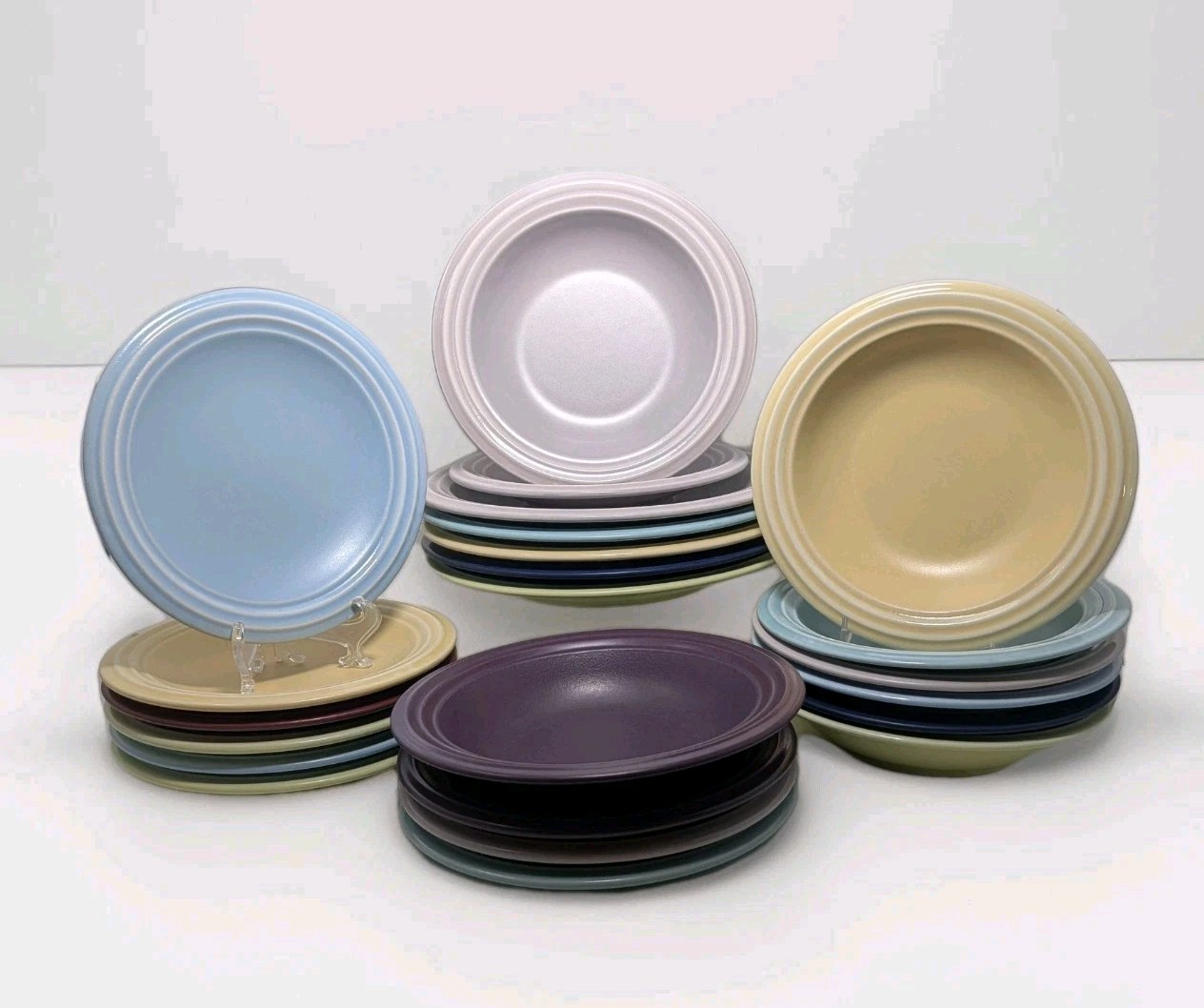 Pfaltzgraff: Solid Terrace Embossed Ring, Mult-Color 23 Pc P