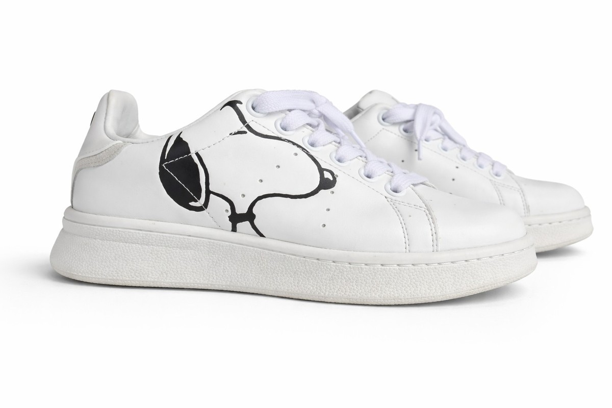 Marc Jacobs X Peanuts Tennis Shoes White Leather SNOOPY Sneakers