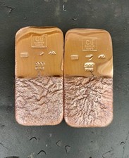 8LBs, 12.4Oz 2x Copper Bars, Individually Stamped Ingots, Bricks, 99.9