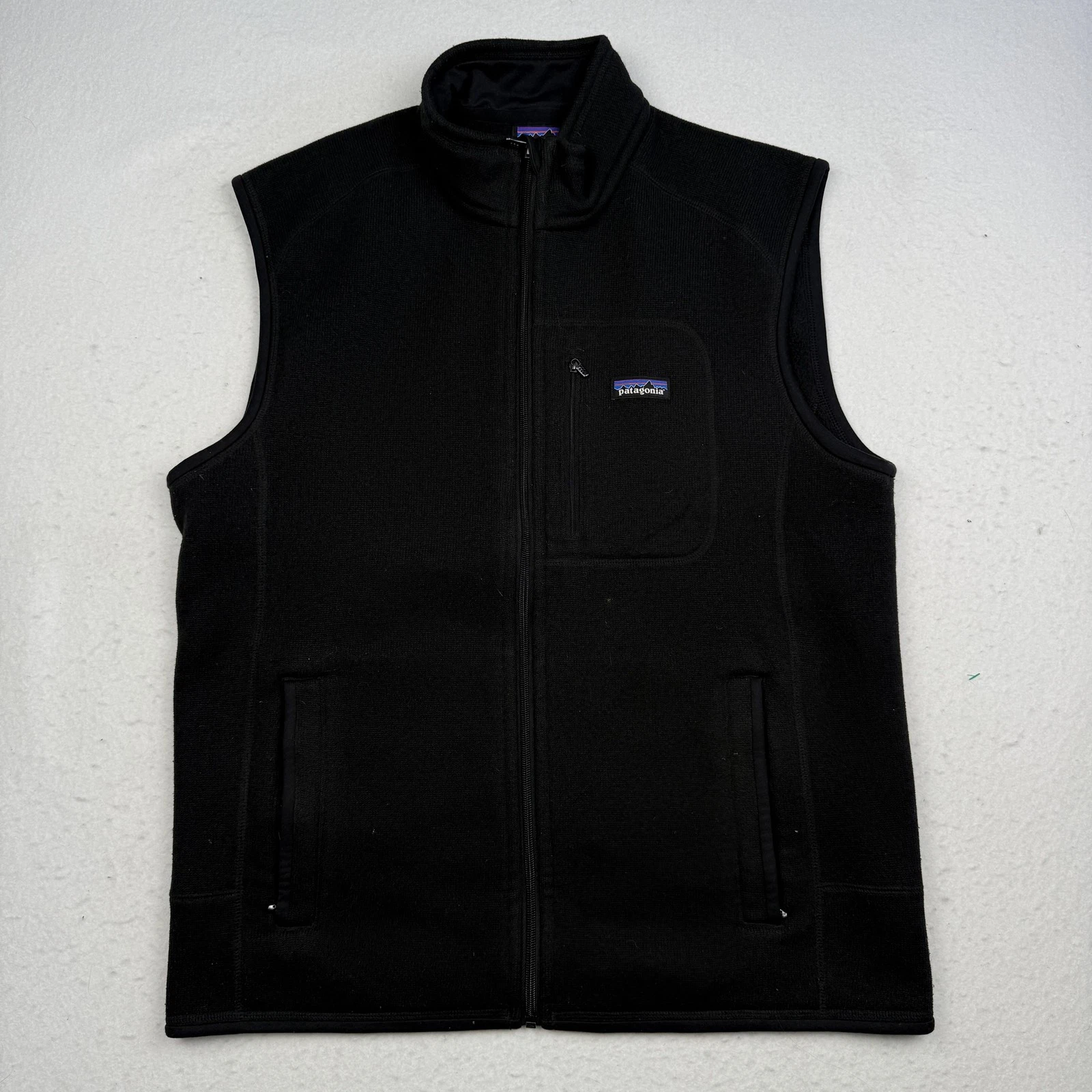Patagonia Vest Mens Large Black Fleece Full Zip Lightweight Outdoor 25880FA14