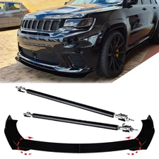 For Jeep SRT Facelift Front Bumper Lip Spoiler Splitter Body Kit+Strut Rods