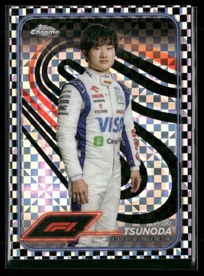 Yuki Tsunoda 2024 Topps Chrome Formula 1 Checkered Visa Cash App RB Formula One