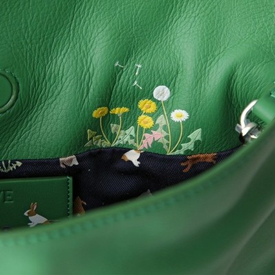 LOEWE Suna Fujita Flamenco Clutch Mini Shoulder Bag Tropical Green