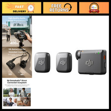 Ultralight Wireless Microphone System, 2 Transmitters Receiver, Noise Cancelli